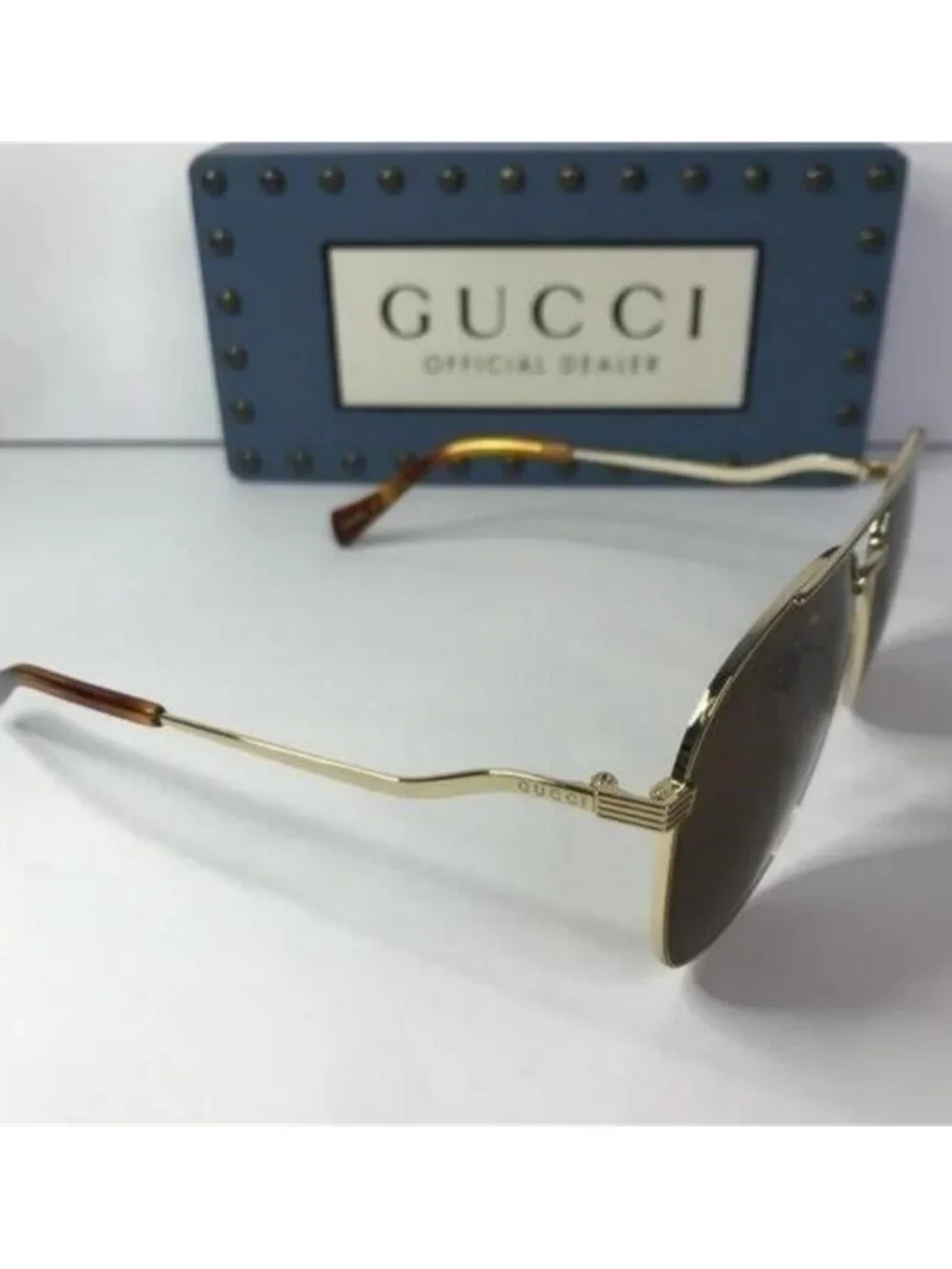 💯 - New Authentic Gucci Brown Pilot Ladies Sunglasses GG0969S 002 - Picture 12 of 12